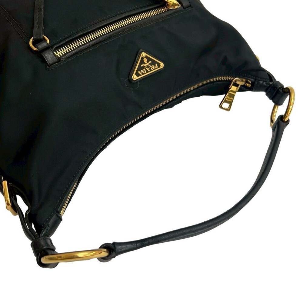 PRADA Black Leather Shoulder Bag - Picture 4 of 10